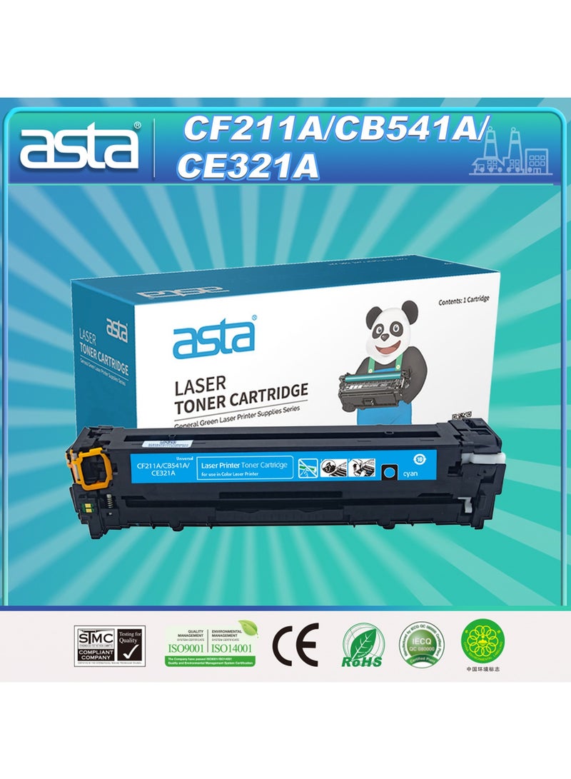 ASTA 125A CB541A Color Toner Cartridge Compatible For HP LaserJet CM1300 CM1312 CP1210 CP1215 CP1515n CP1518ni Printer CB C B 541 125 A Office Consumable Replacement Cyan C Printing High Quality - Image 1
